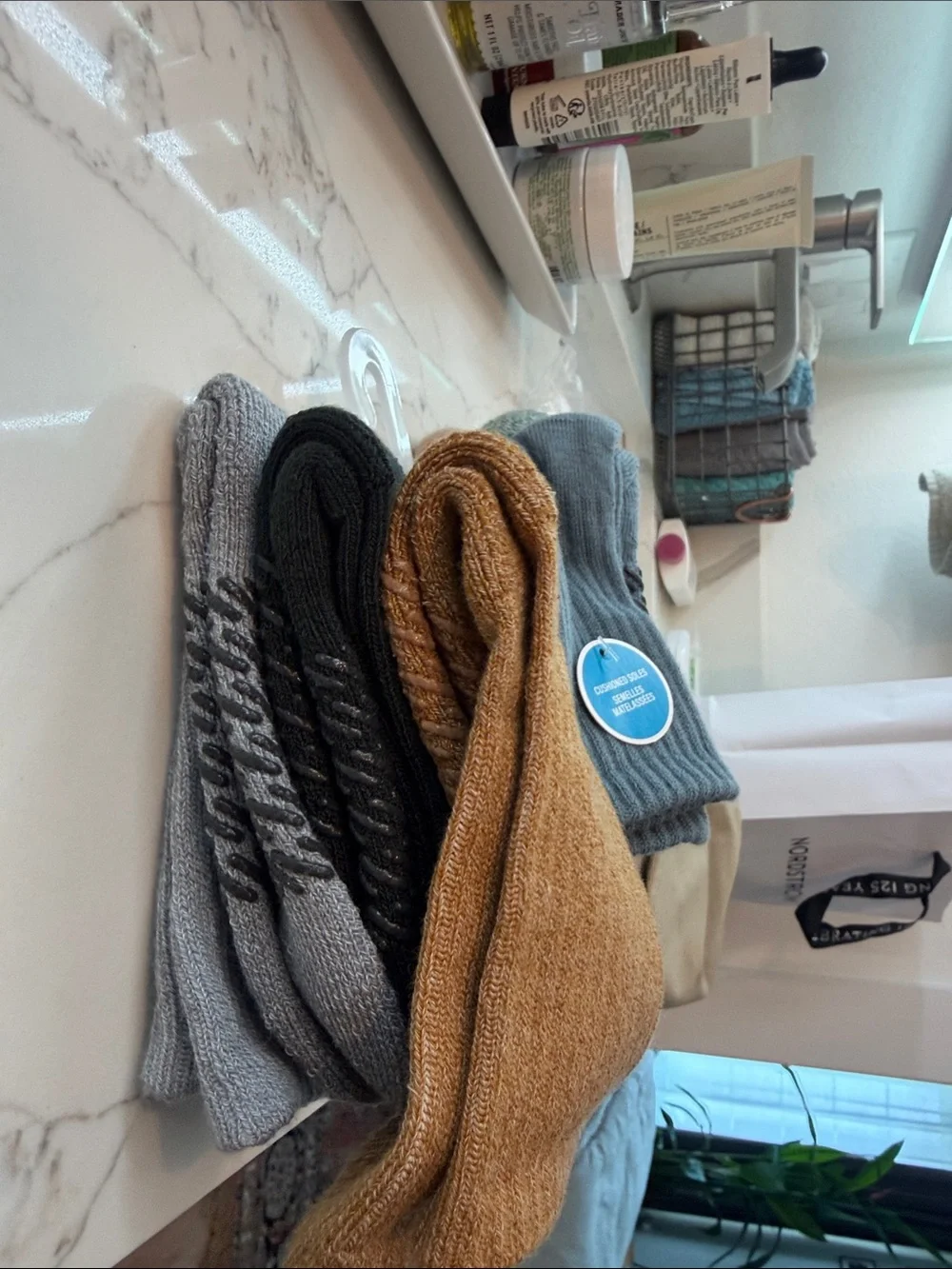 Kids Ribbed Crew Socks - Brown and Gray - Pack